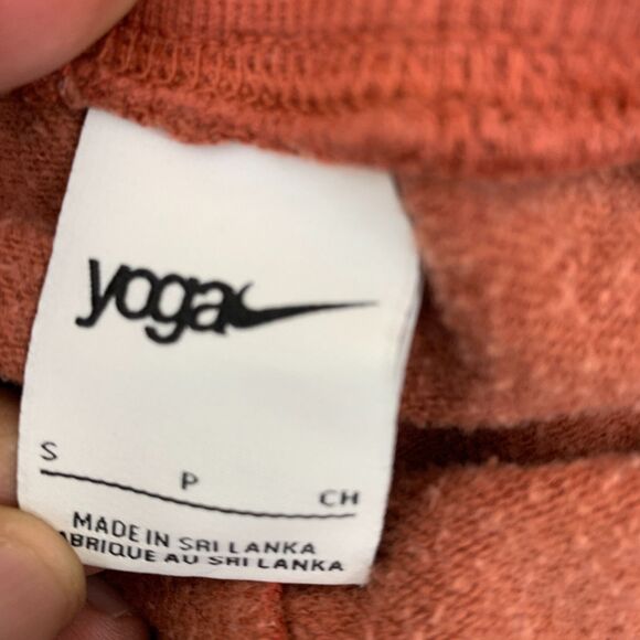 Nike Yoga Luxe Womens Small Cropped Fleece Pants Fall Brown Wide Leg Stretch - Picture 13 of 16